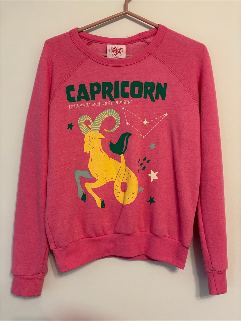 Capricorn Graphic Crewneck Sweatshirt - Pink